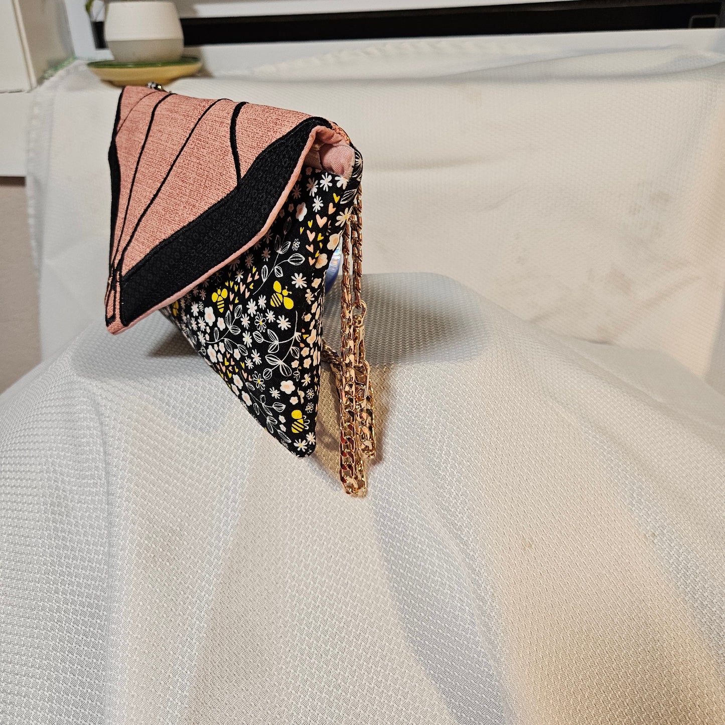 Velda’s Vintage Blush Pink Quilted Clutch