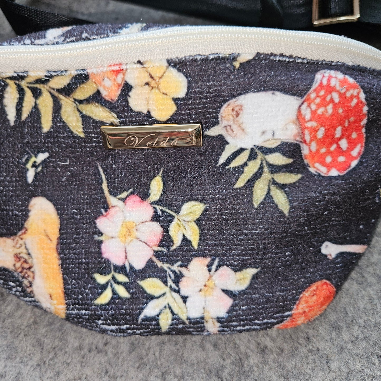 Vintage Mushroom Festival Bag – OOAK Boho Crossbody