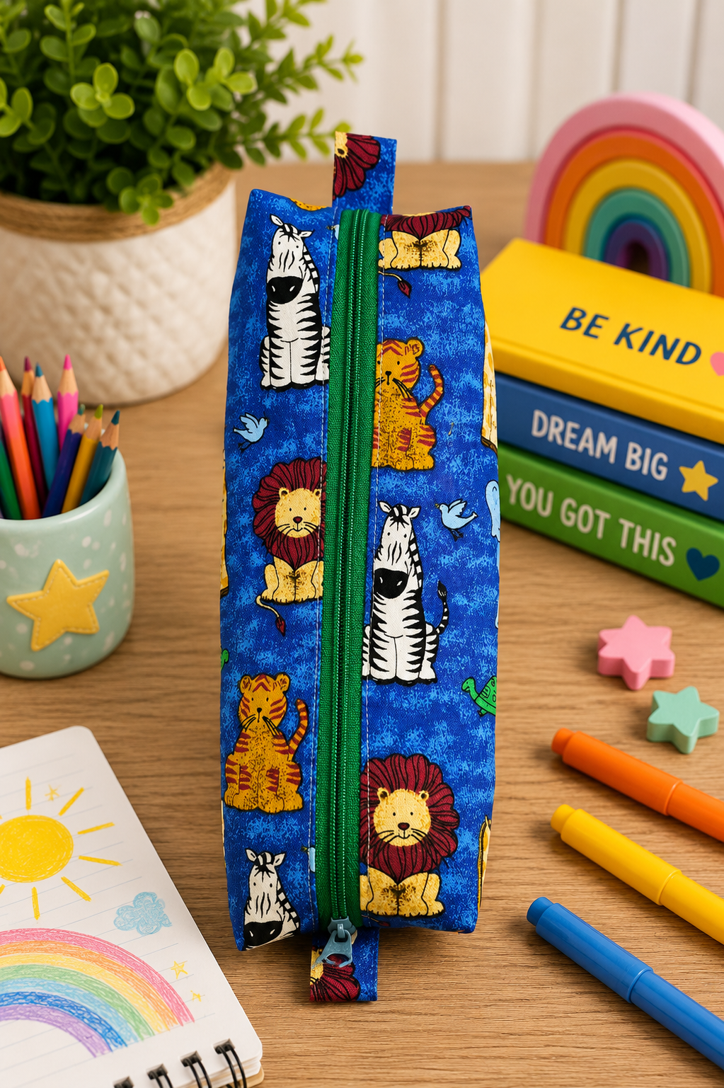 Handmade Kids Pencil Case | Colorful Zipper Pouch | School Supply Bag | OOAK Velda’s Vintage
