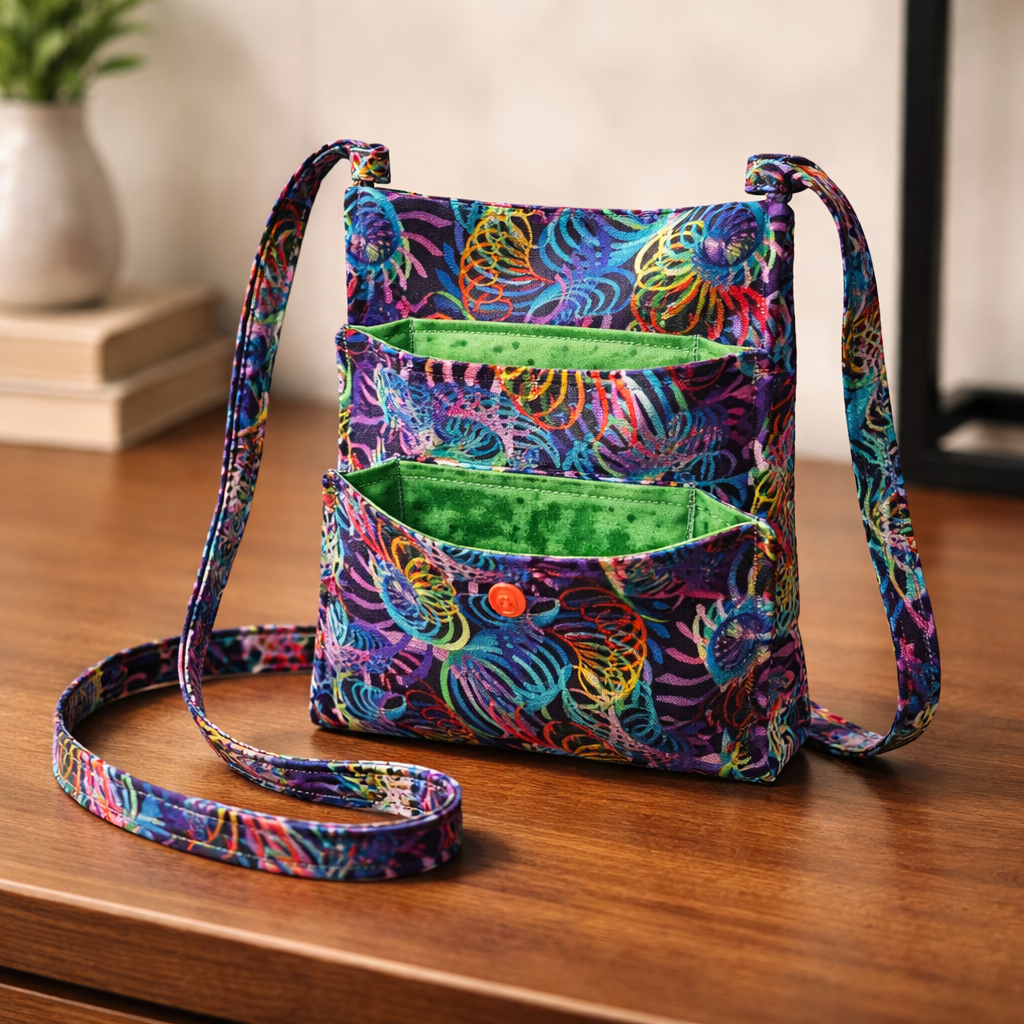 Cotton Crossbody Bag | Handmade OOAK