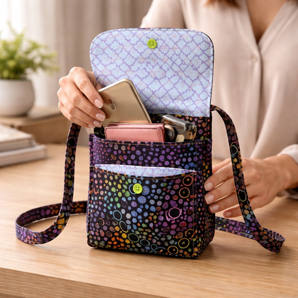 Cotton Crossbody Bag | Handmade OOAK