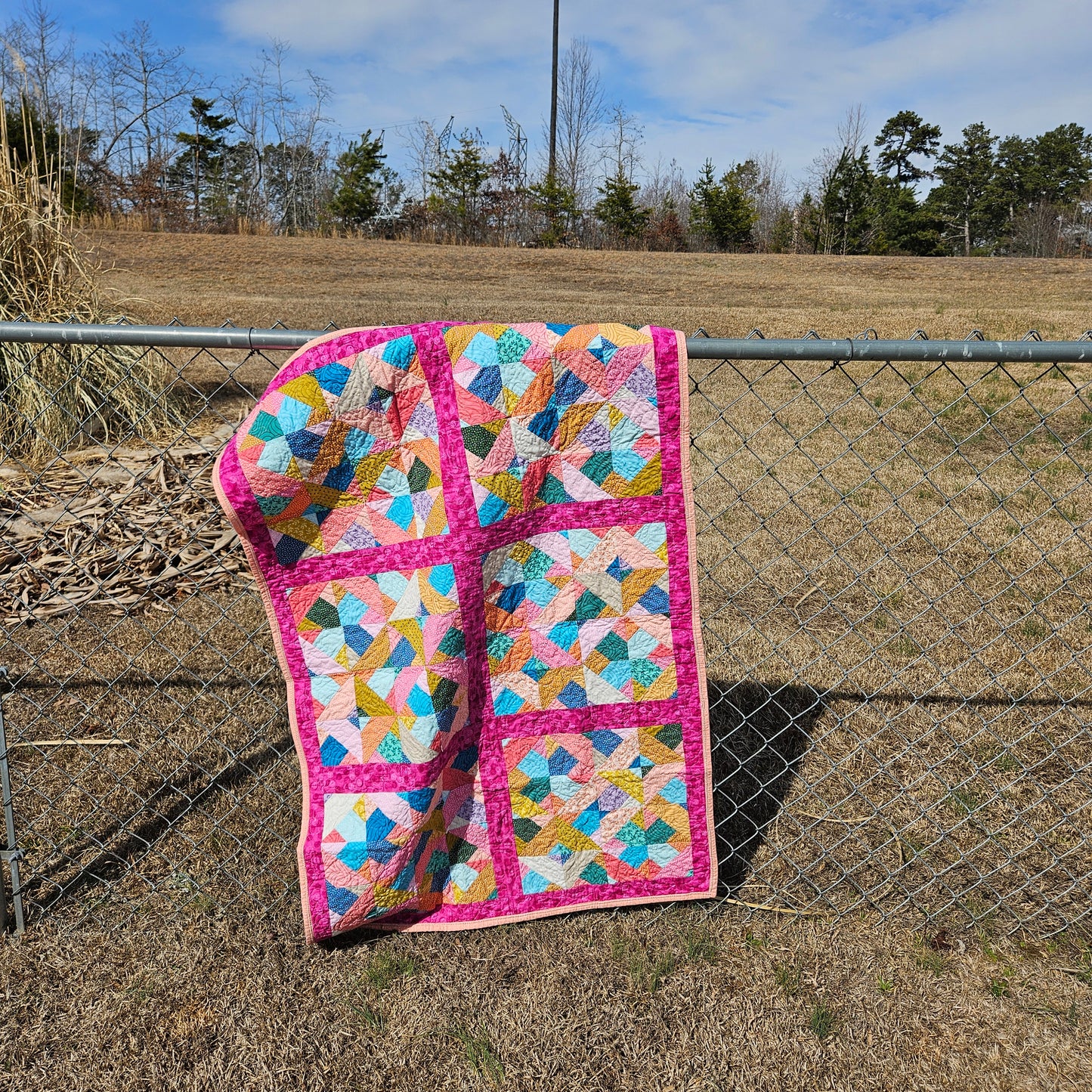 “Pink Jubilee” – Handmade Baby Girl Quilt (32x48)