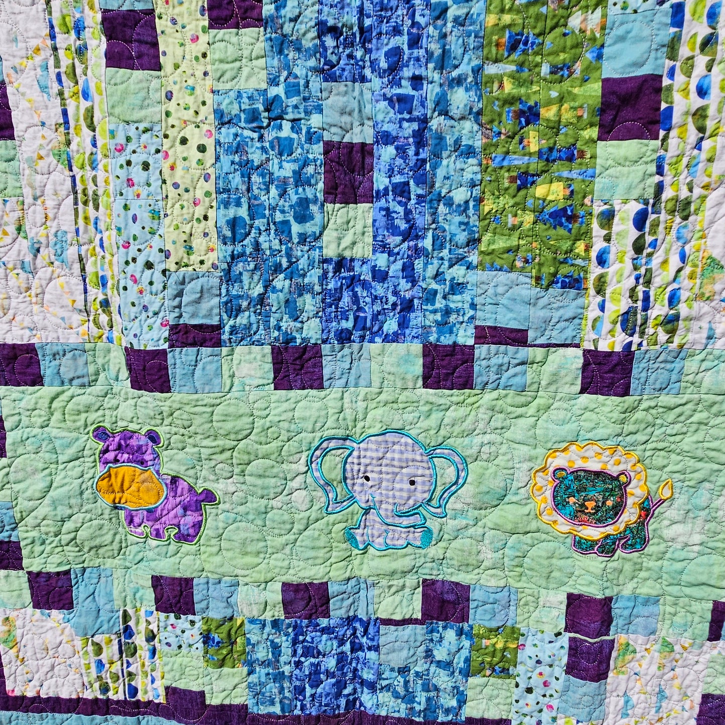 Handmade Baby Boy Quilt – 38x40 Heirloom Crib & Stroller Size
