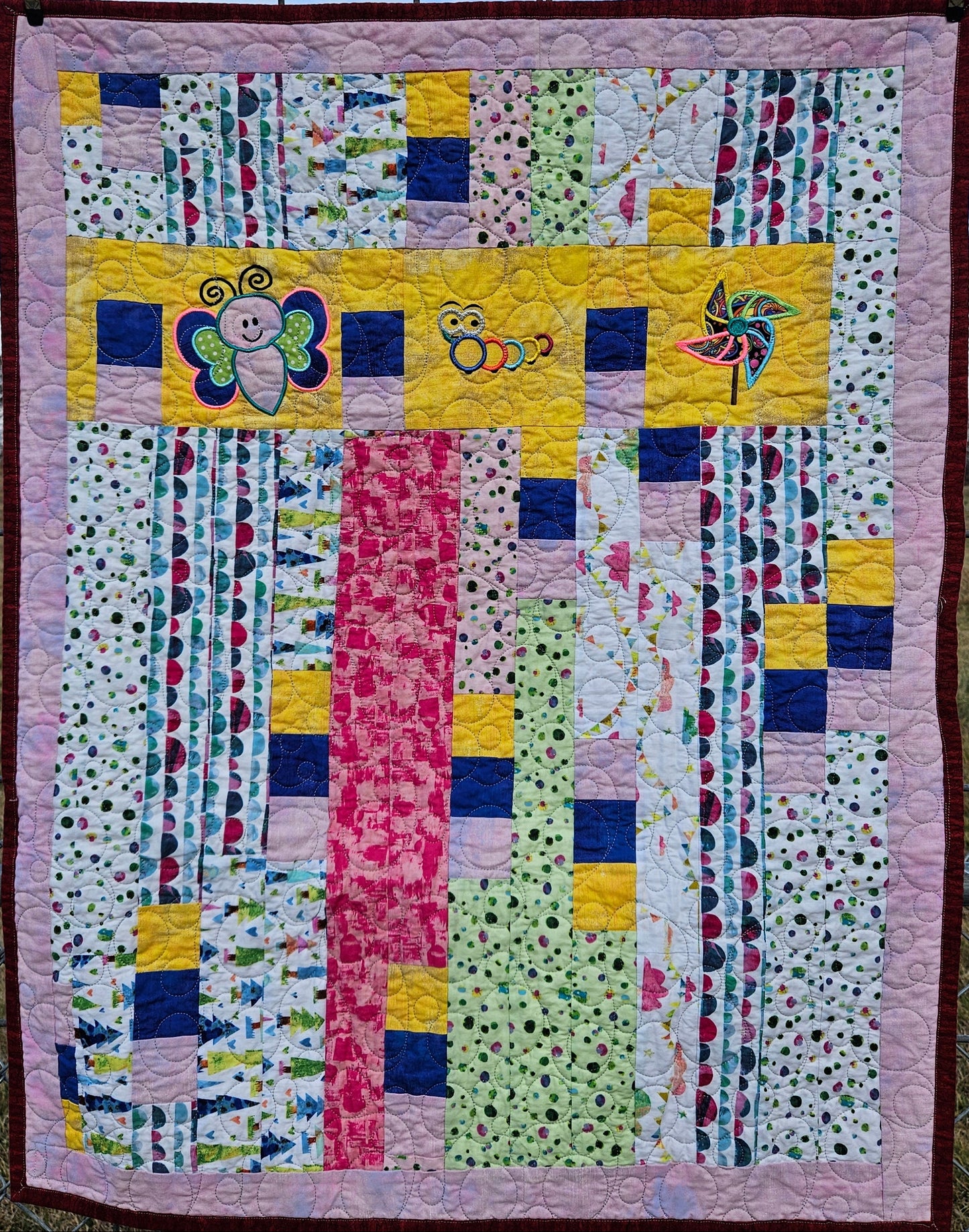 Butterfly Garden Lane – Handmade Baby Girl Quilt (30x38)