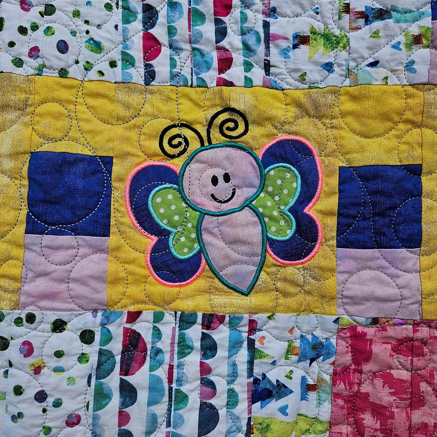 Butterfly Garden Lane – Handmade Baby Girl Quilt (30x38)