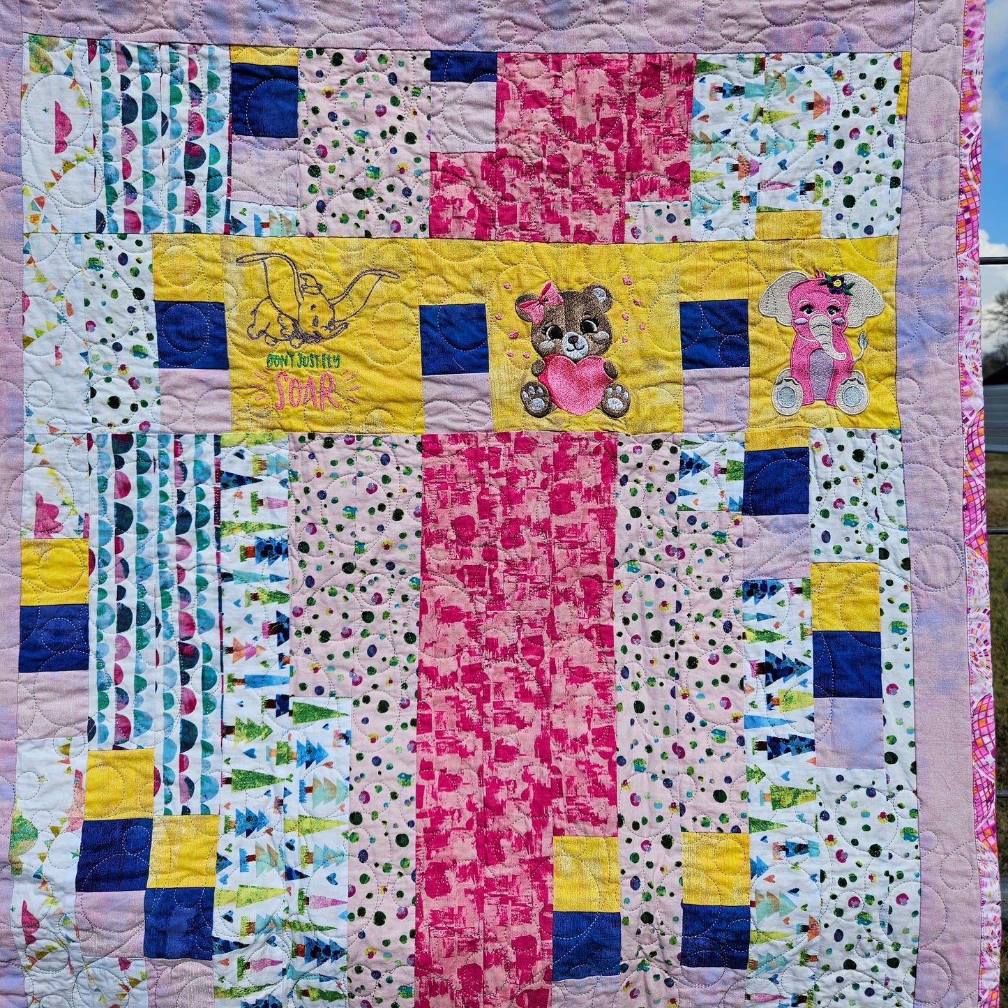 Sweet Safari Dreams – Handmade Baby Girl Quilt (30x38)