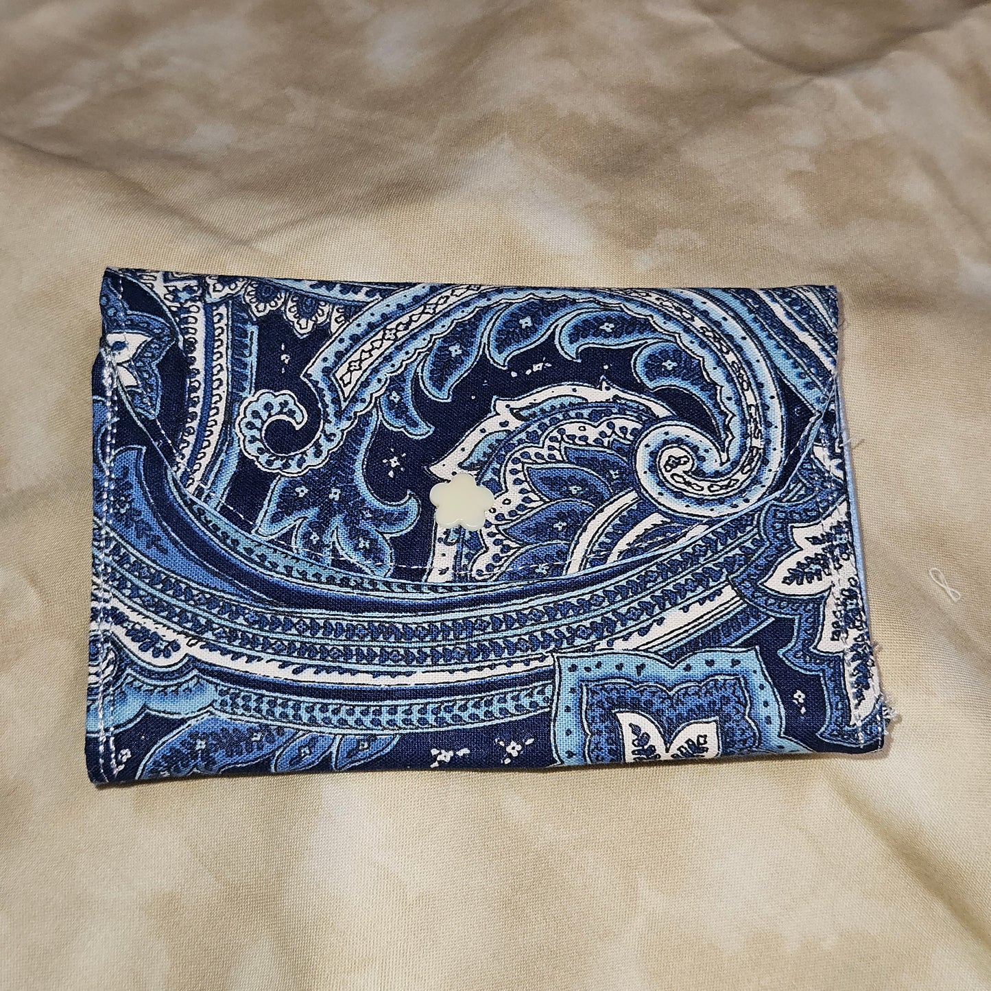 Navy Paisley Snap Card Pouch