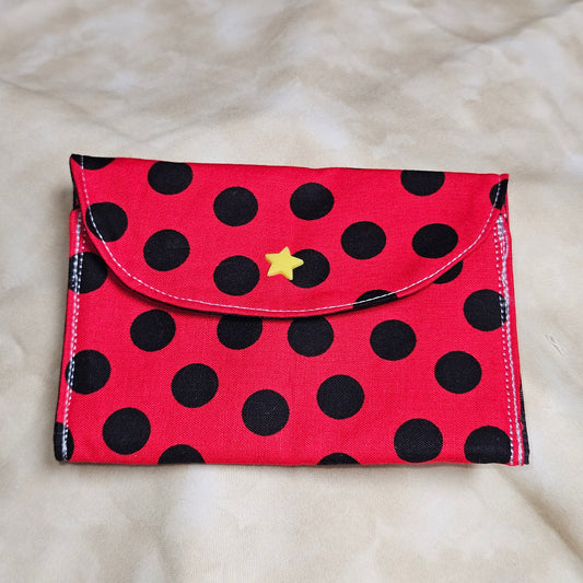 Red & Black Polka Dot Snap Card Wallet