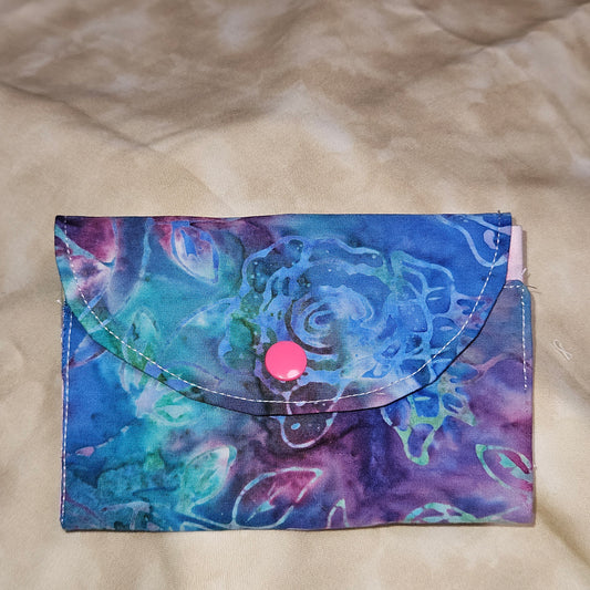 Watercolor Rose Snap Card Wallet
