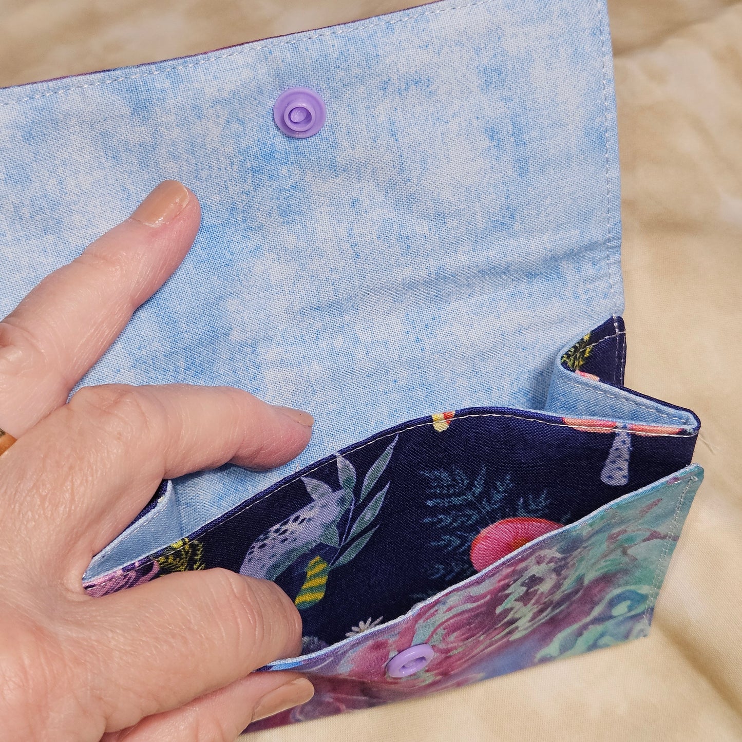 Watercolor Rose Snap Card Wallet