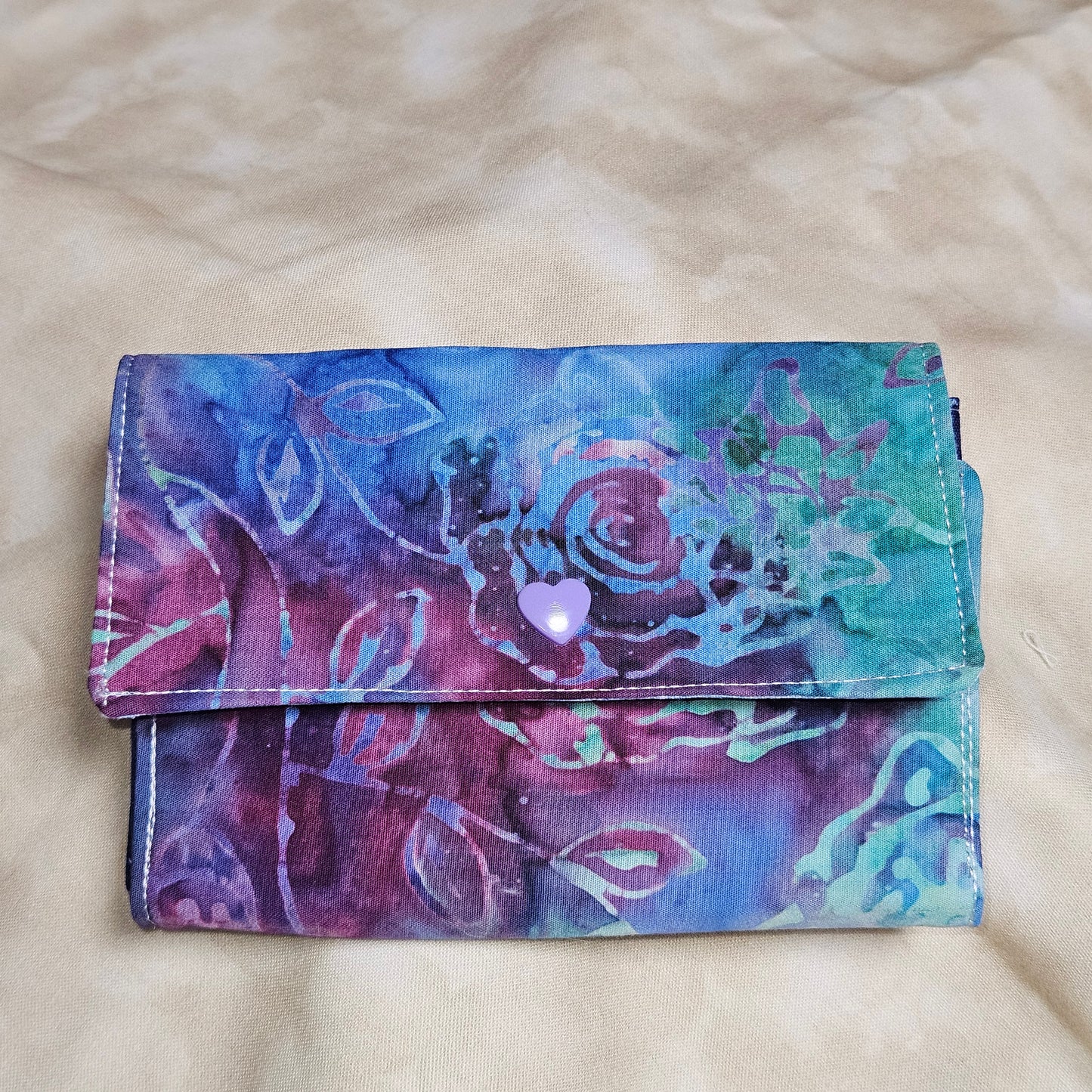 Watercolor Rose Snap Card Wallet
