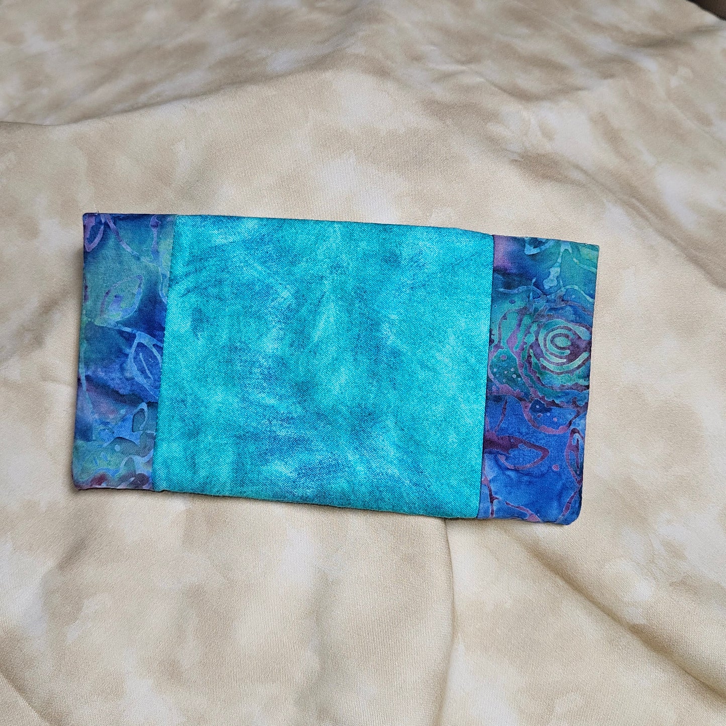 Teal & Batik Rose Currency Wallet