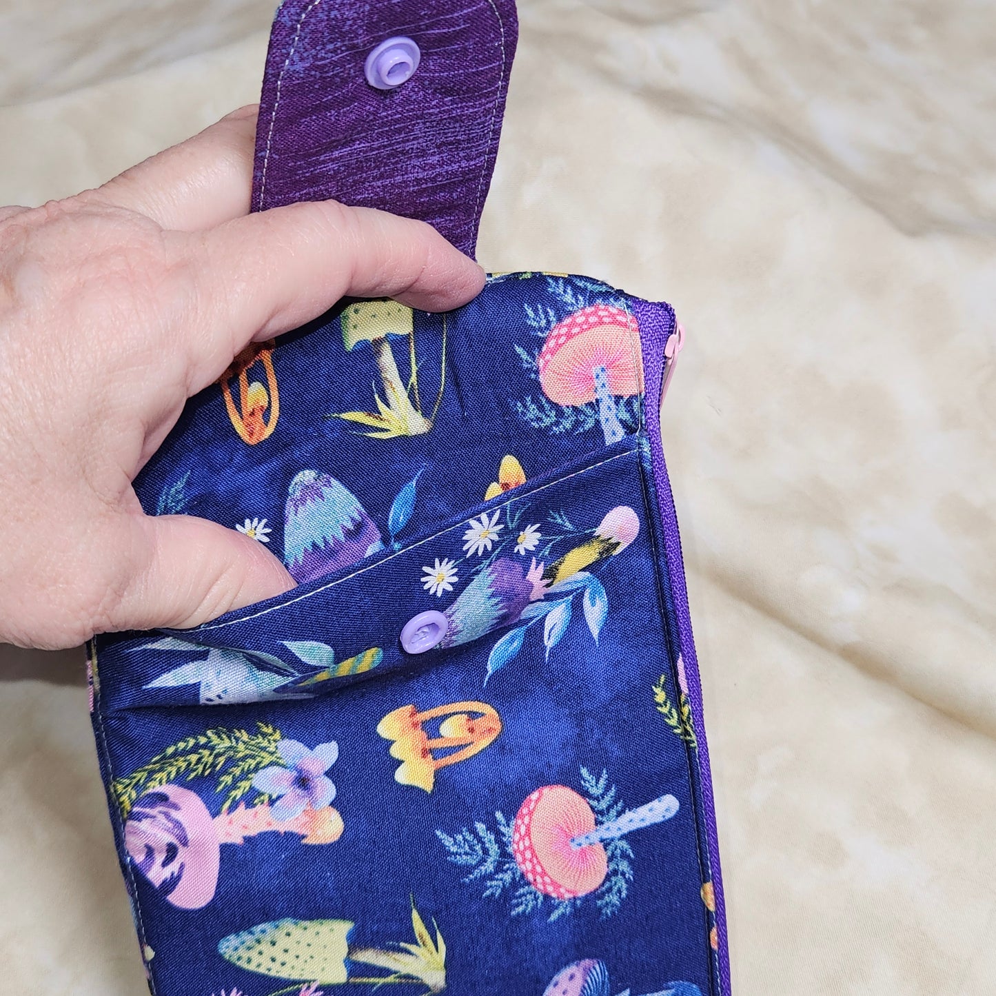 Whimsical Mushroom Wristlet Bag