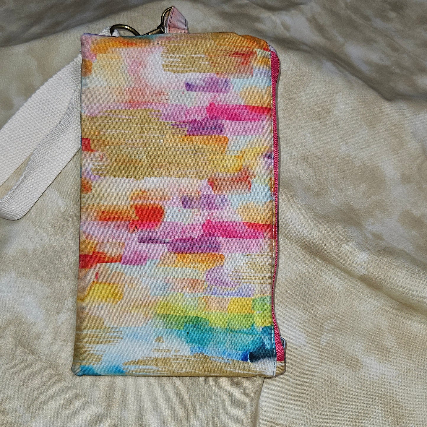Rainbow Brushstroke Wristlet Bag