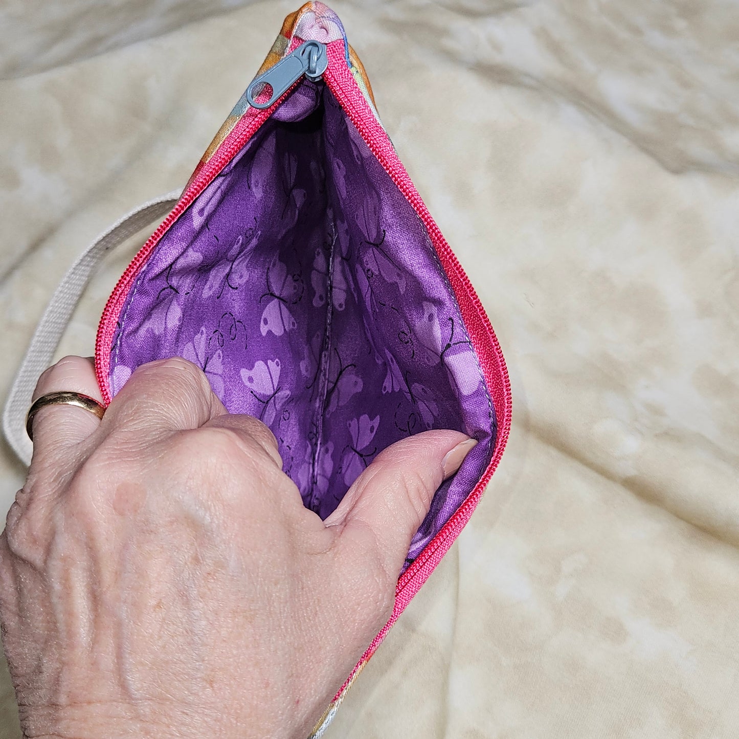 Rainbow Brushstroke Wristlet Bag