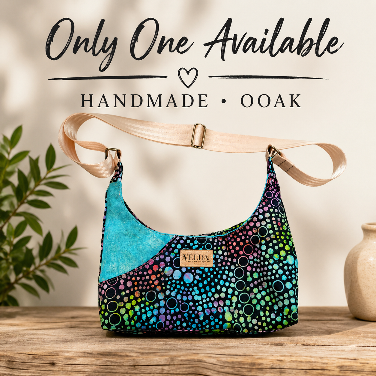 VELDA Curve — OOAK Handmade Crossbody Bag (Only One Available)