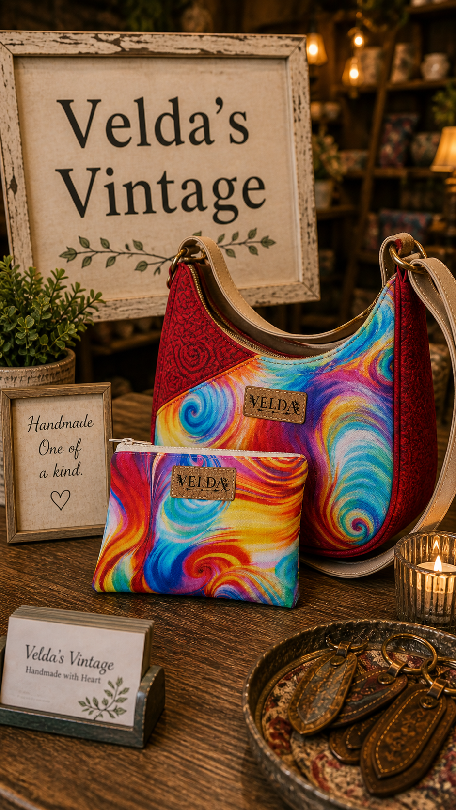 Velda Coin Pouch | Handmade Matching Zipper Pouch | Colorful OOAK Boho Accessory