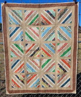 This 52x66 handmade quilt is a true heirloom piece, featuring intricate string-pieced blocks with delicate lace layered into each square.

Every block showcases carefully arranged vintage-inspired fabrics, framed in soft neutral sashing that creates a classic starburst effect across the quilt top. The addition of lace adds texture, dimension, and an unmistakable romantic cottage charm.

This is not a mass-produced quilt — it is a detailed, labor-intensive piece designed to be treasured.

✨ Size: 52 x 66 inc