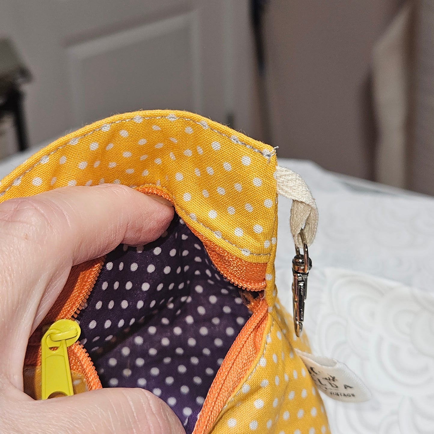 Standing Zipper Pouch — Red Stars & Navy Plaid