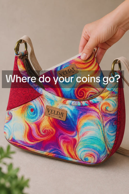 Velda Coin Pouch | Handmade Matching Zipper Pouch | Colorful OOAK Boho Accessory